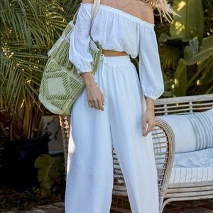 Lulus White Two-Piece Swim Cover-Up. Never worn/NWT.